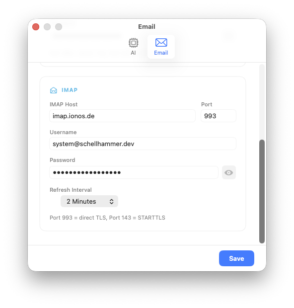 IMAP Settings