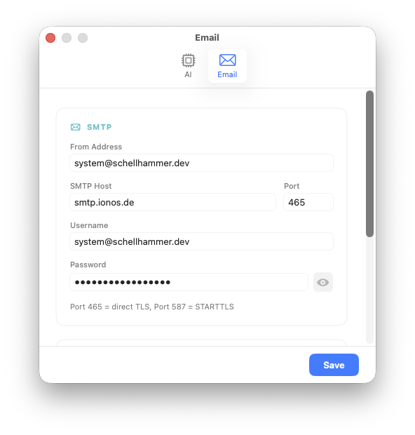 SMTP Settings