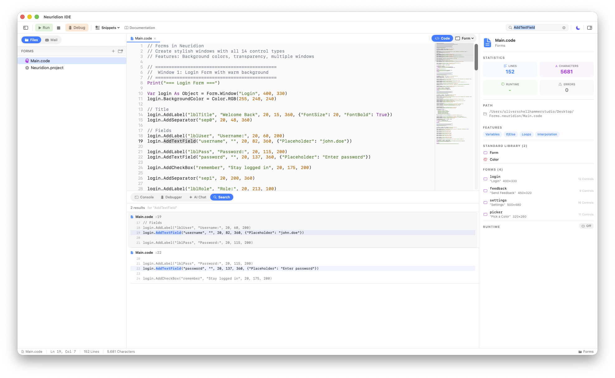 Neuridion Project Search